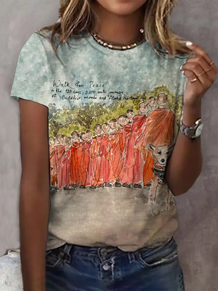 Women's Vintage Walk For Peace Short-sleeved T-shirt