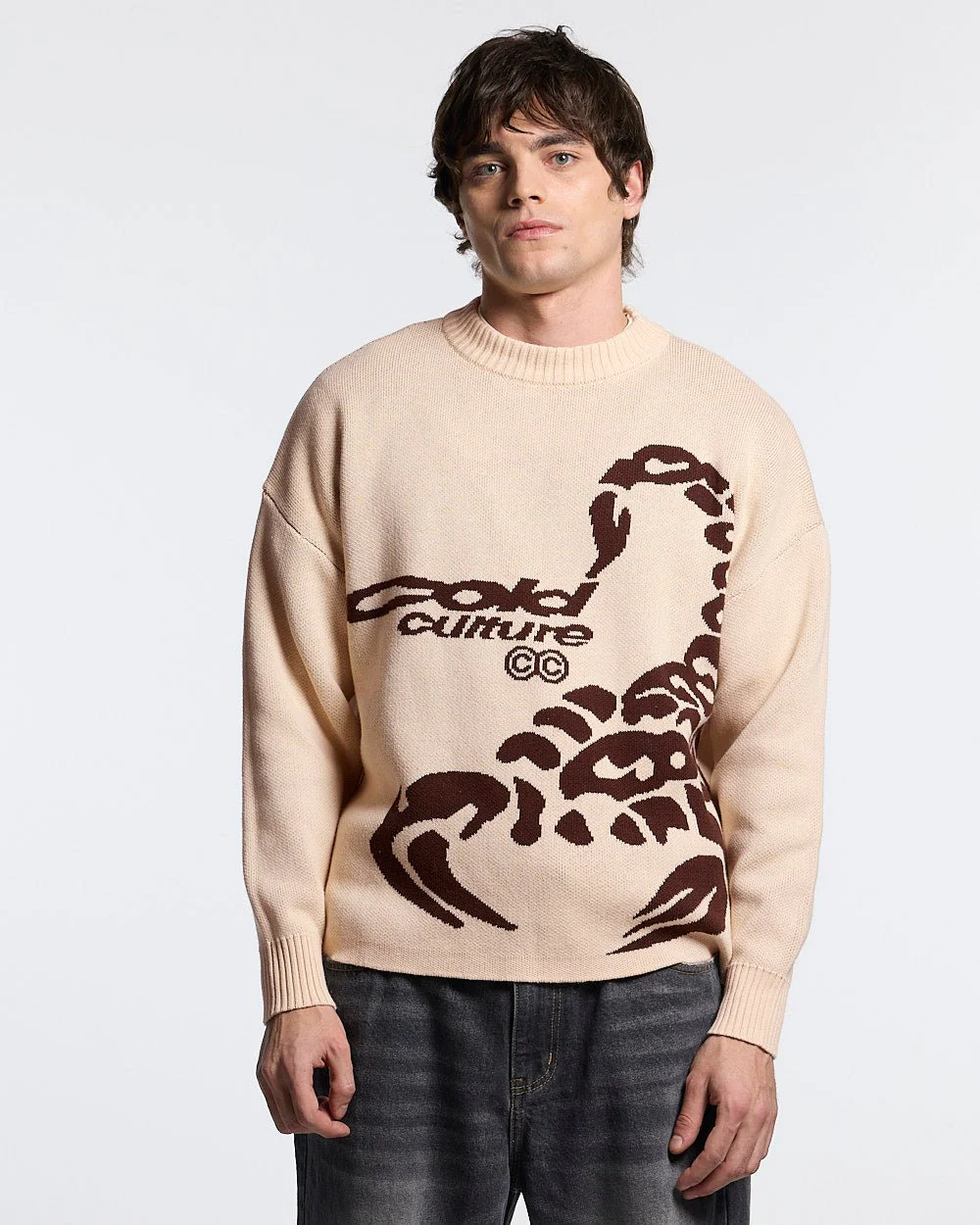 POISON KNIT CREAM AND BROWN