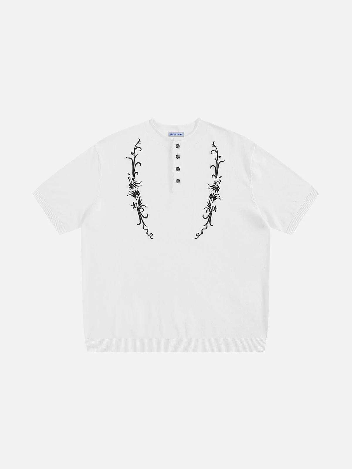 Aelfric Eden Boxy Embroidery Henley Tee
