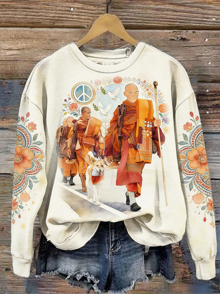 Walk For Peace Mission Journey Floral Watercolor Sweatshirt