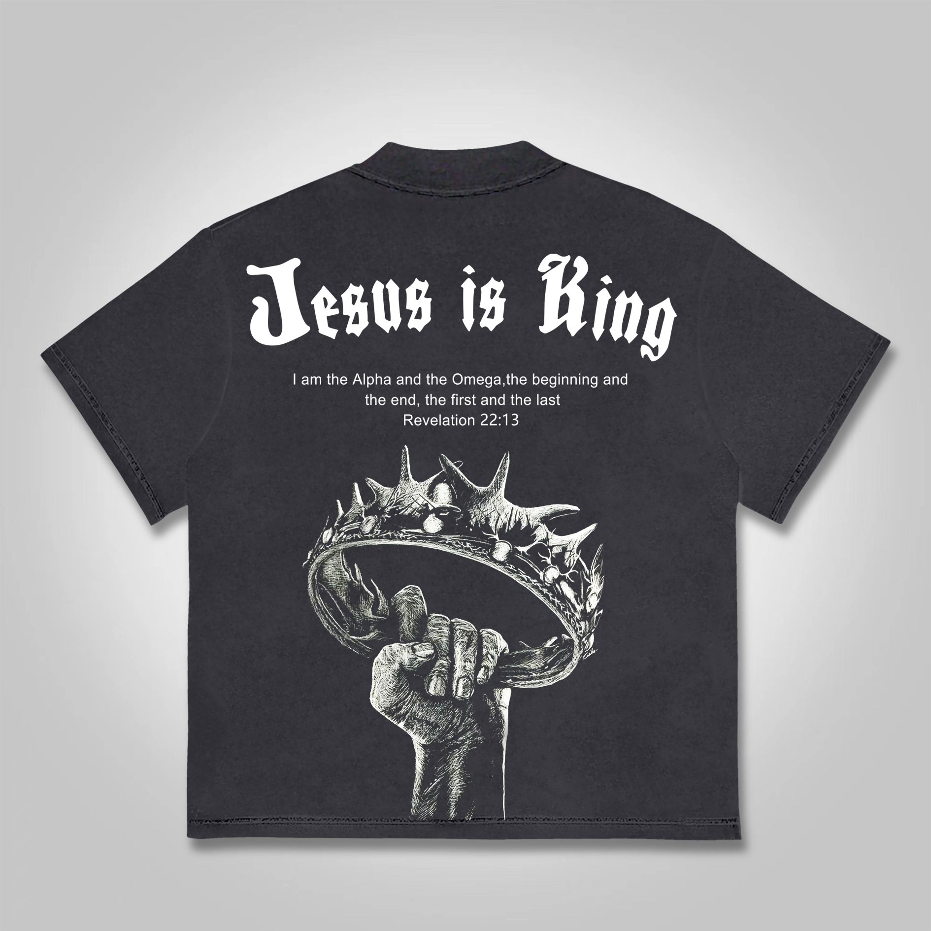 Jesus Is King Graphic Print Printed T-shirt