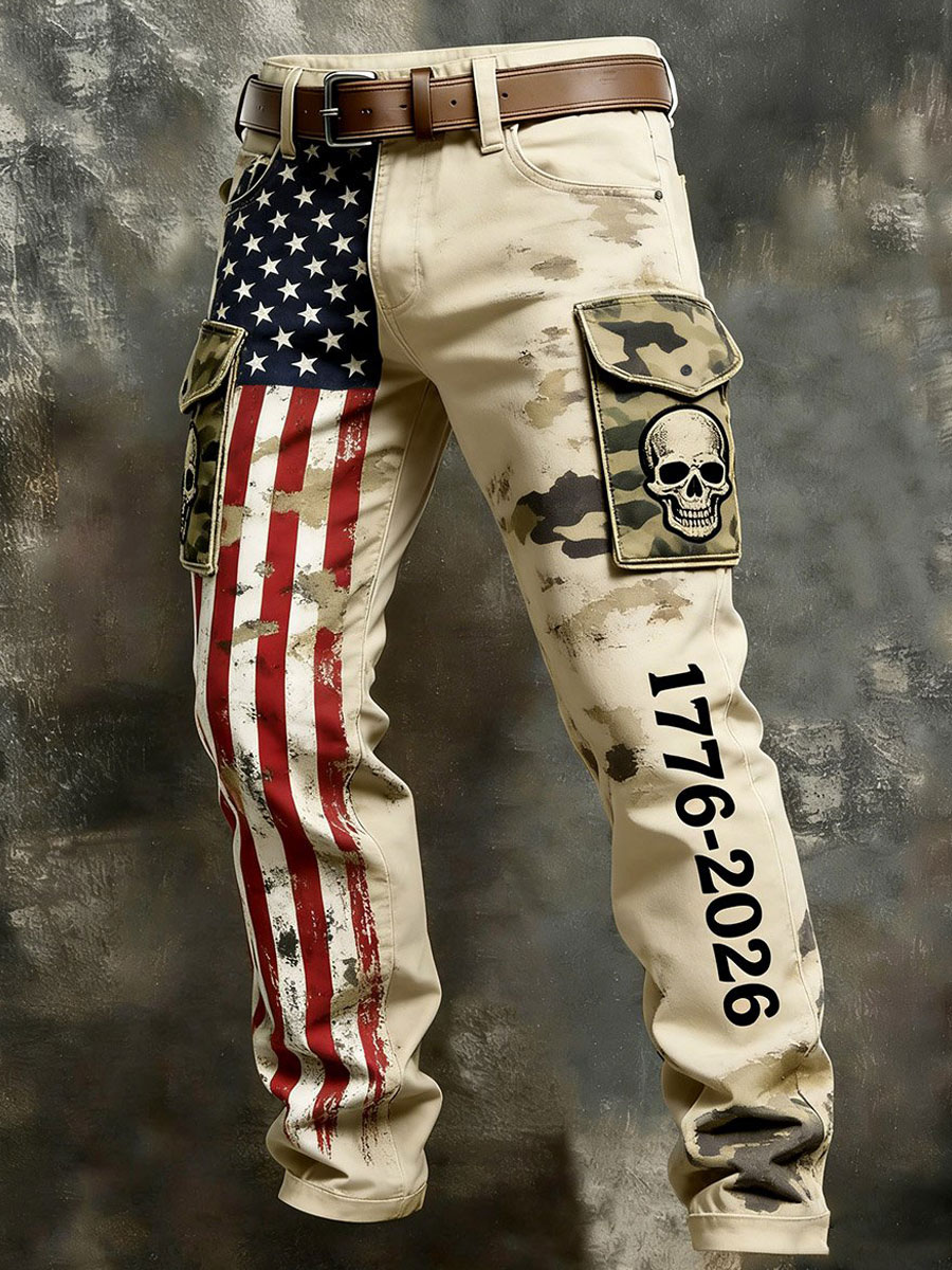 Men's  1776-2026 Printed Casual Pants