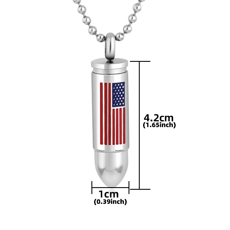 Men's American Flag Bullet Necklace