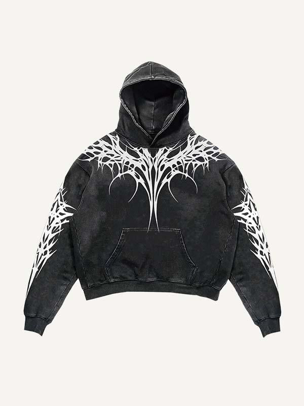 Graphic Print Slant Pockets Hoodie