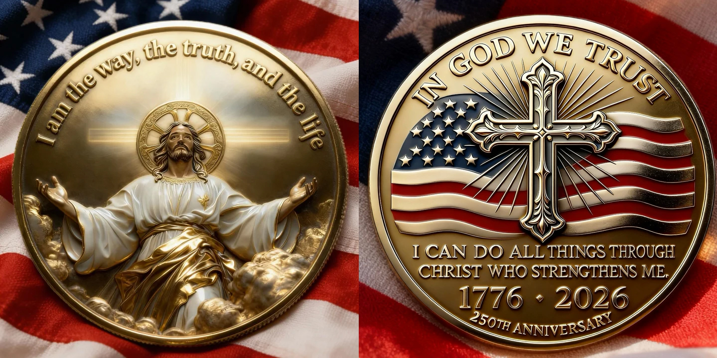 ✝️ “In God We Trust” 250th Anniversary Christian Commemorative Coin 🇺🇸🪙