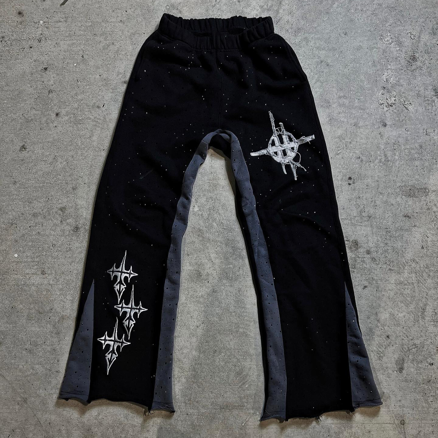 Cross casual street stitching sweat pants
