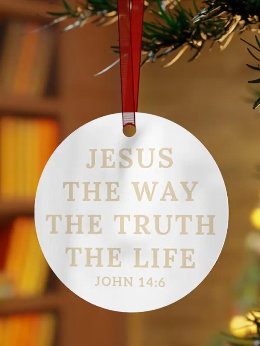 Jesus The Way The Truth The Life John 14:6 Christian Cross Printed  Acrylic Decorative Ornament