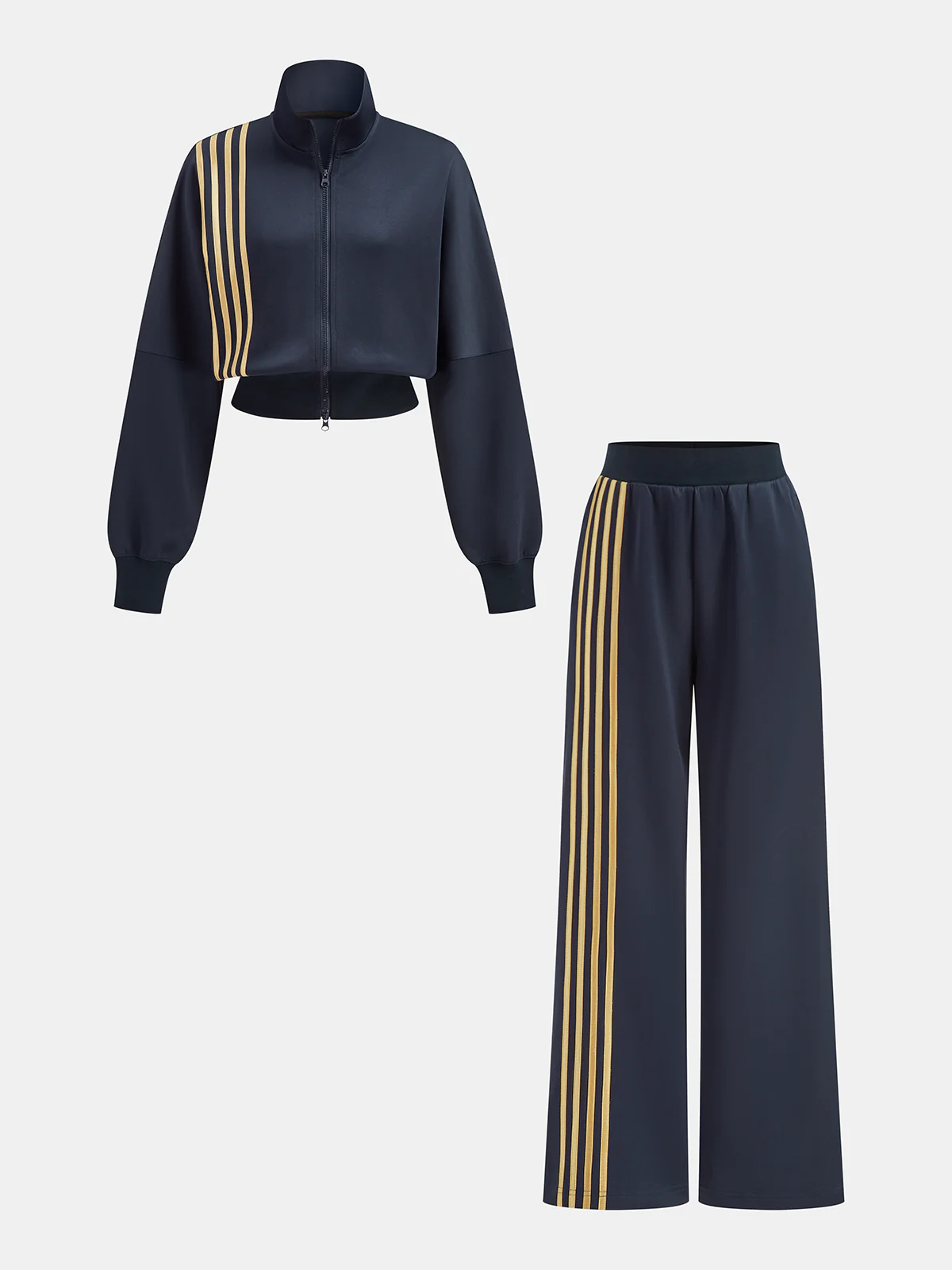 Quadruple Stripe Sweatshirt and Pants Set
