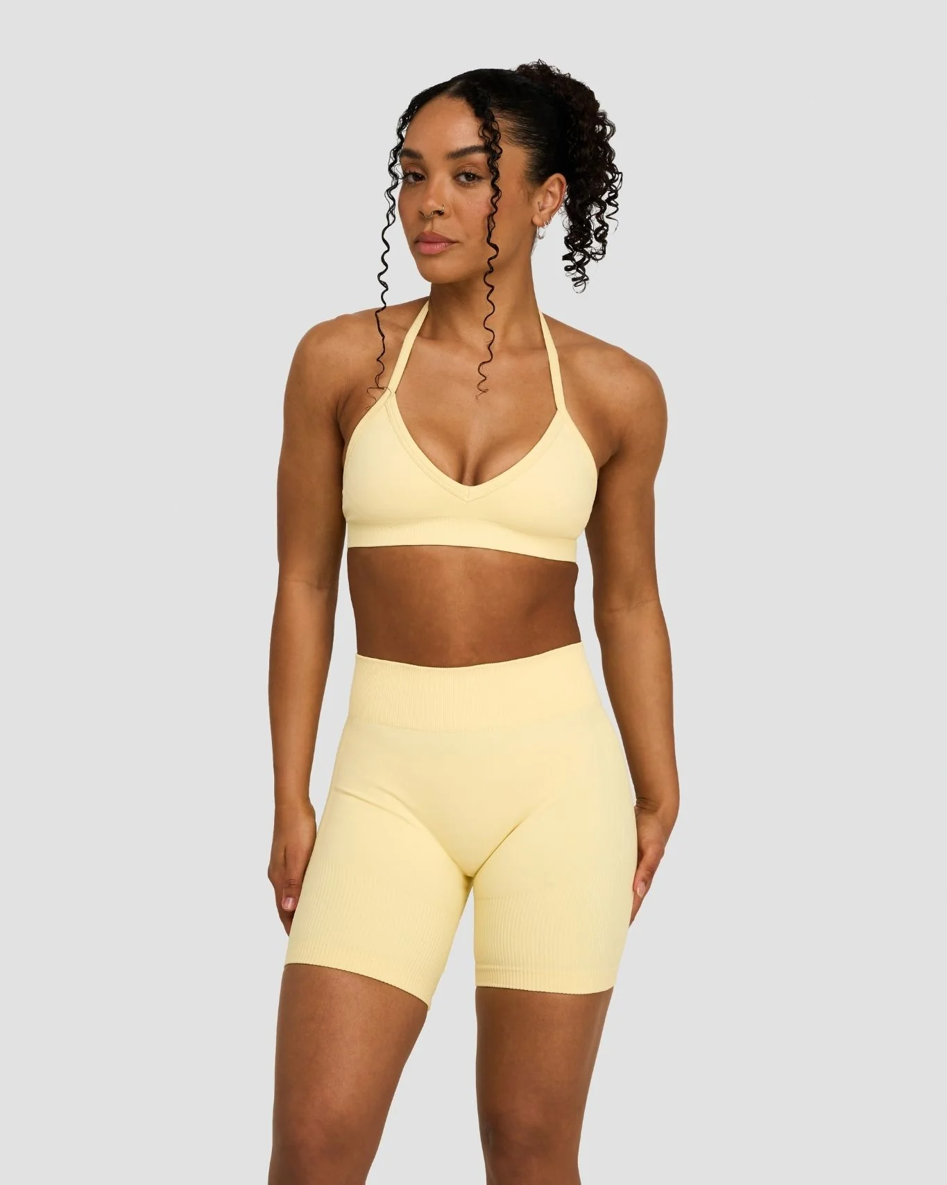 Elevate™ Sculpting Seamless Adjustable Halter Bra | Golden Butter