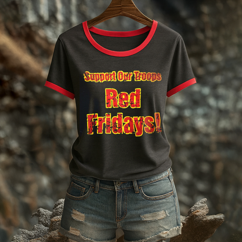 Women's Red Friday Print T-Shirt