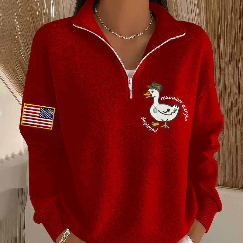 Women's Red Friday Printed Casual Sweatshirt