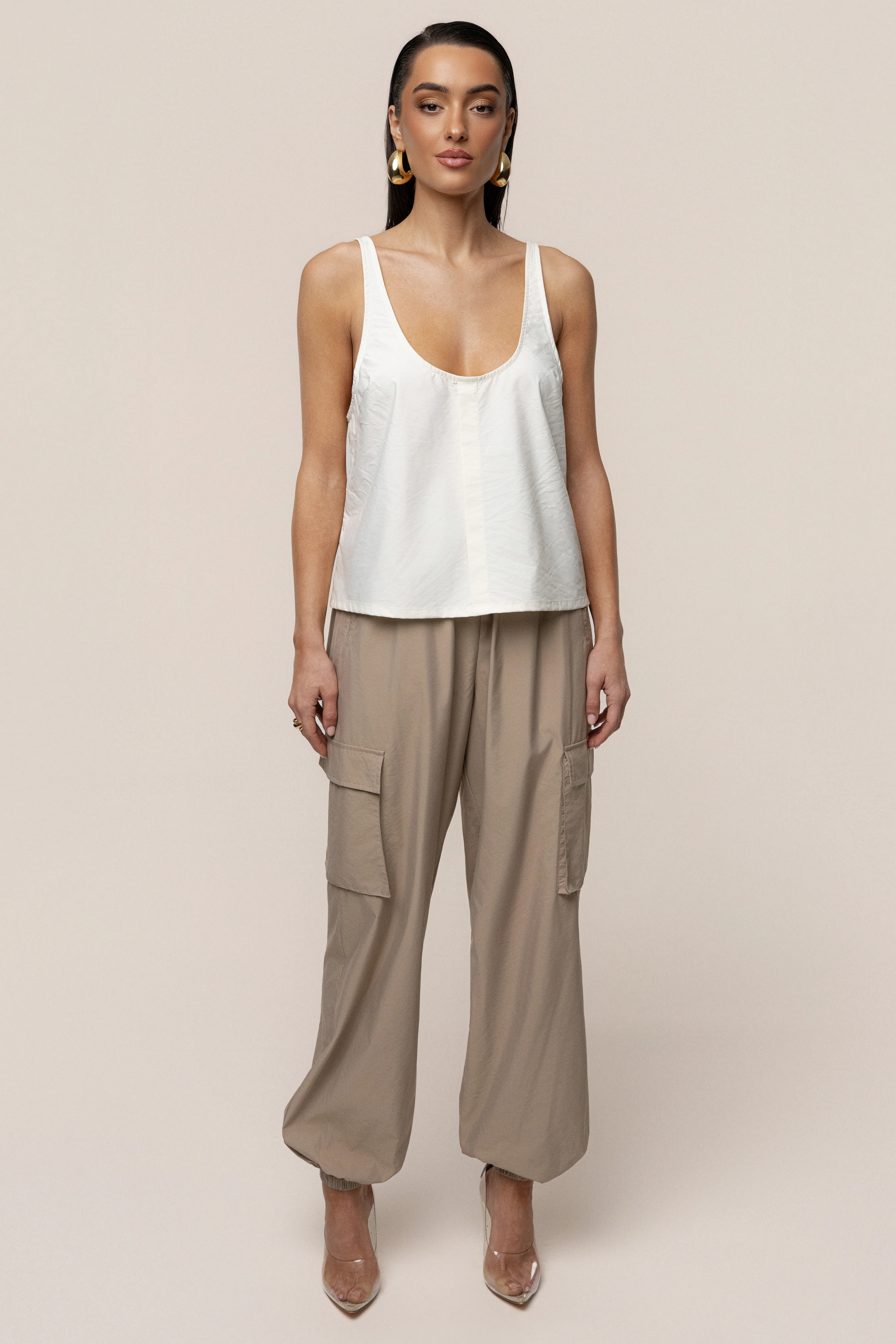 Ivory Active Scoop Neck Top