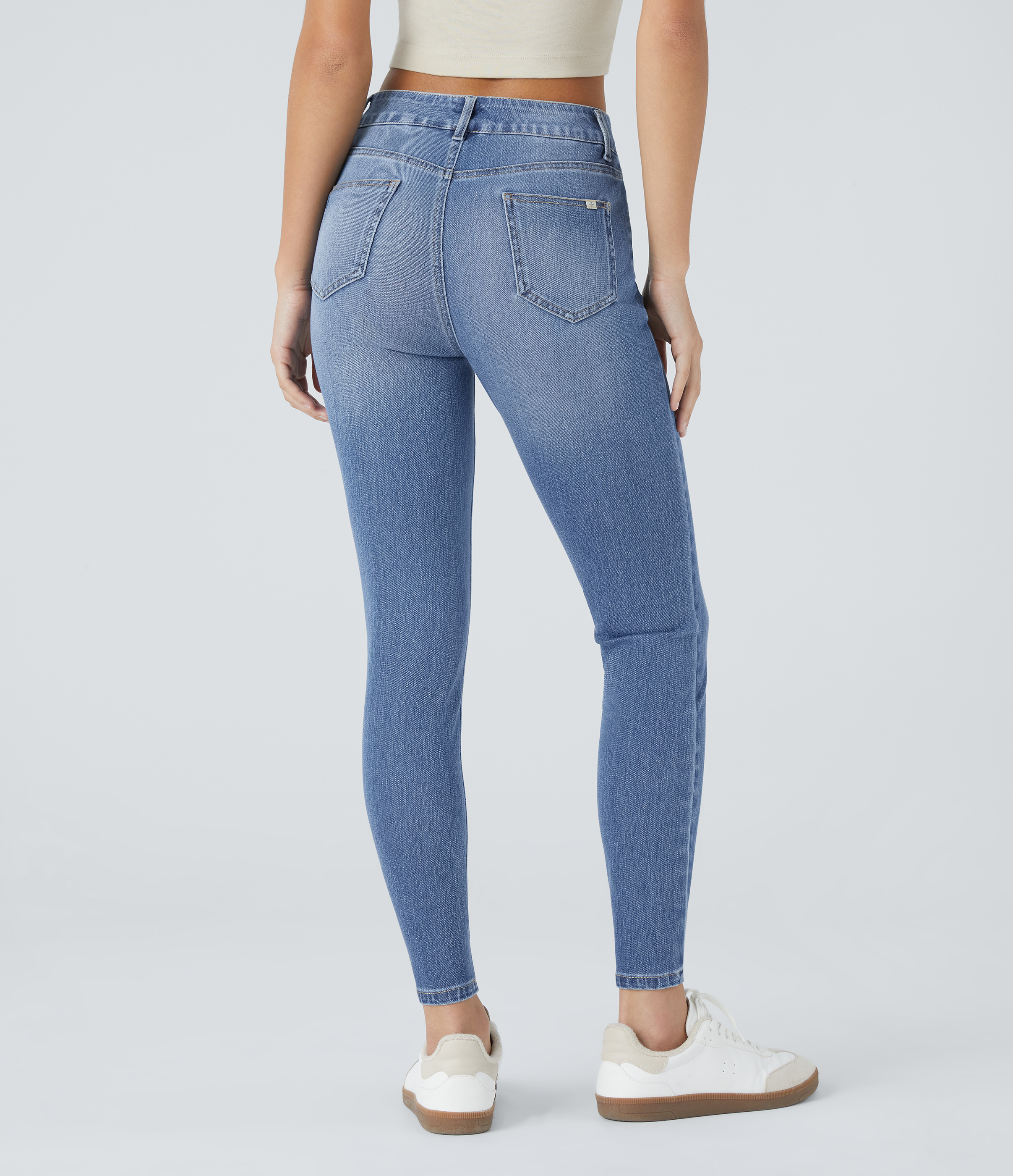 Halara Flex™ Mid Rise Pull On Pockets Casual Skinny Jeans