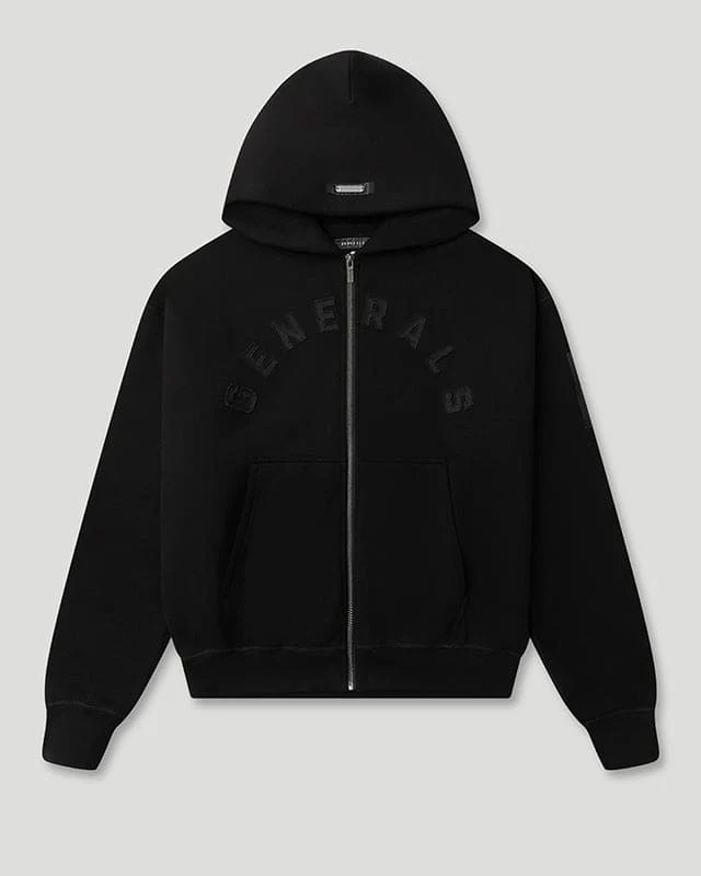 Generals Oversized Zip Hoodie Jet Black
