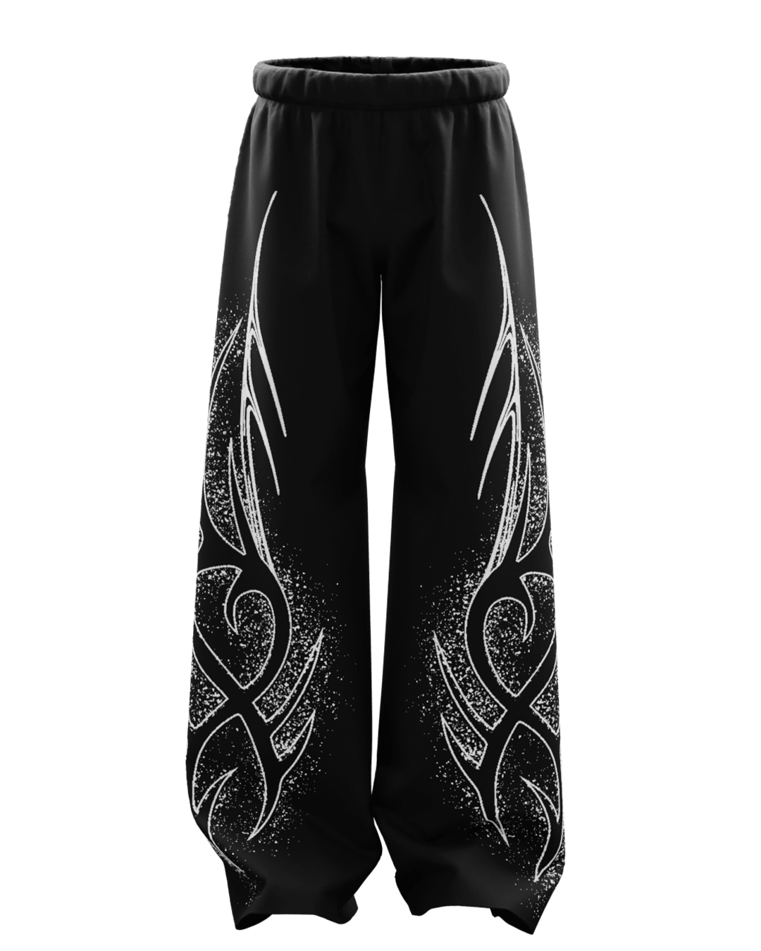 Nova Black Unisex Straight Fit Baggy Pants