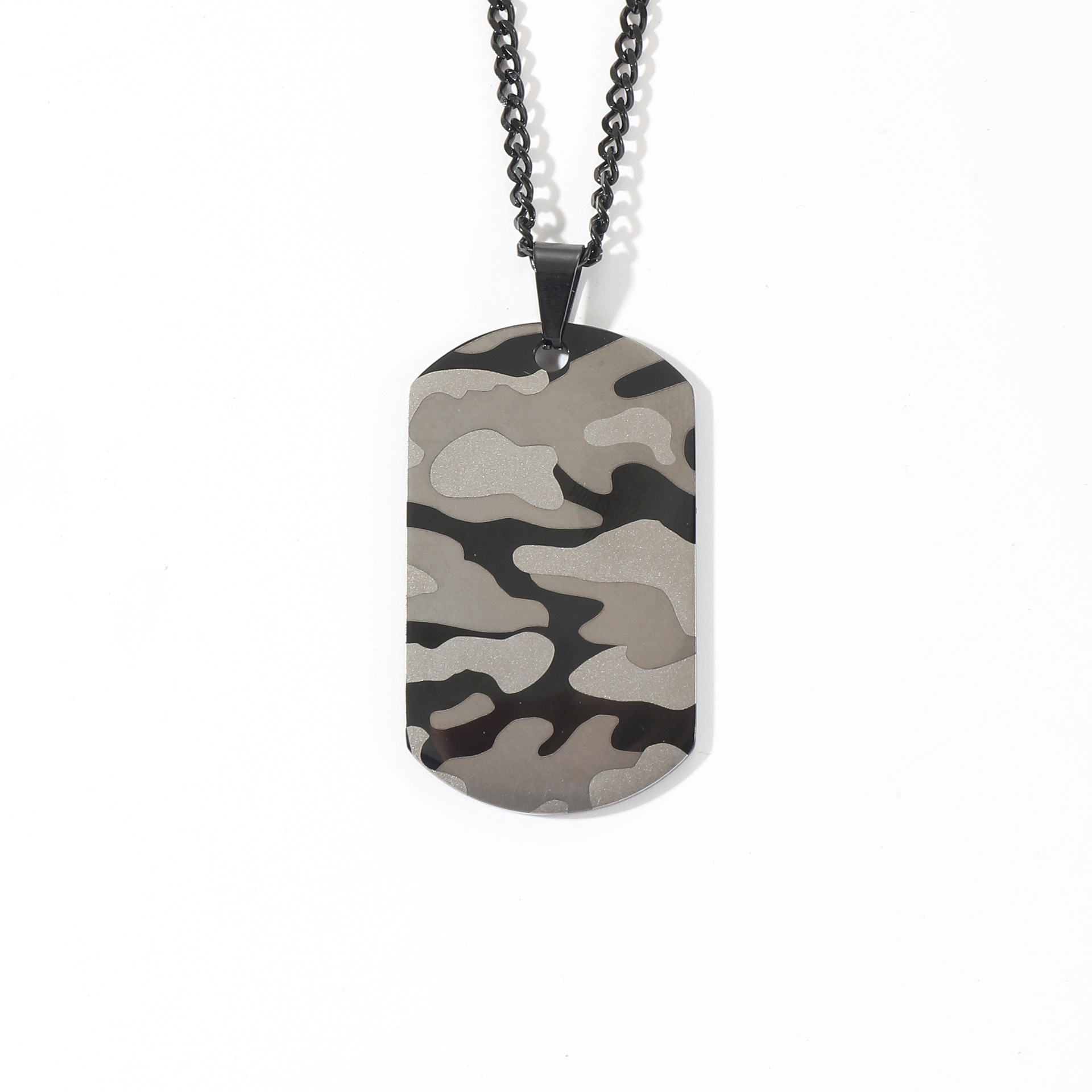 Military Camouflage Oval Men's Necklace