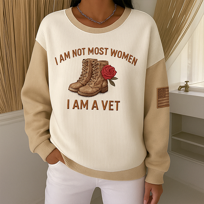 Women's Veterans Print Casual Sweatshirt