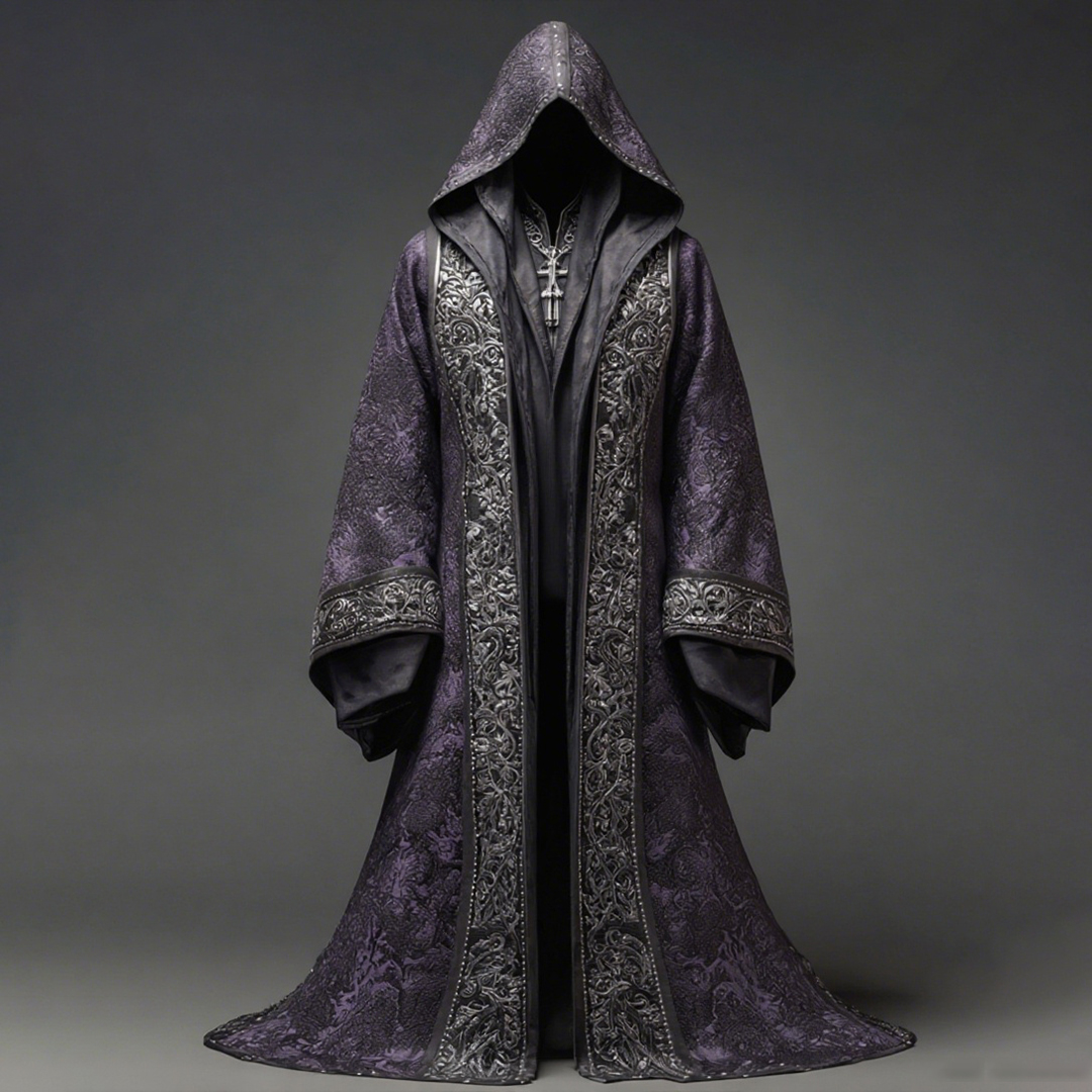 Men's Viking-themed Skull Embroidered Cape