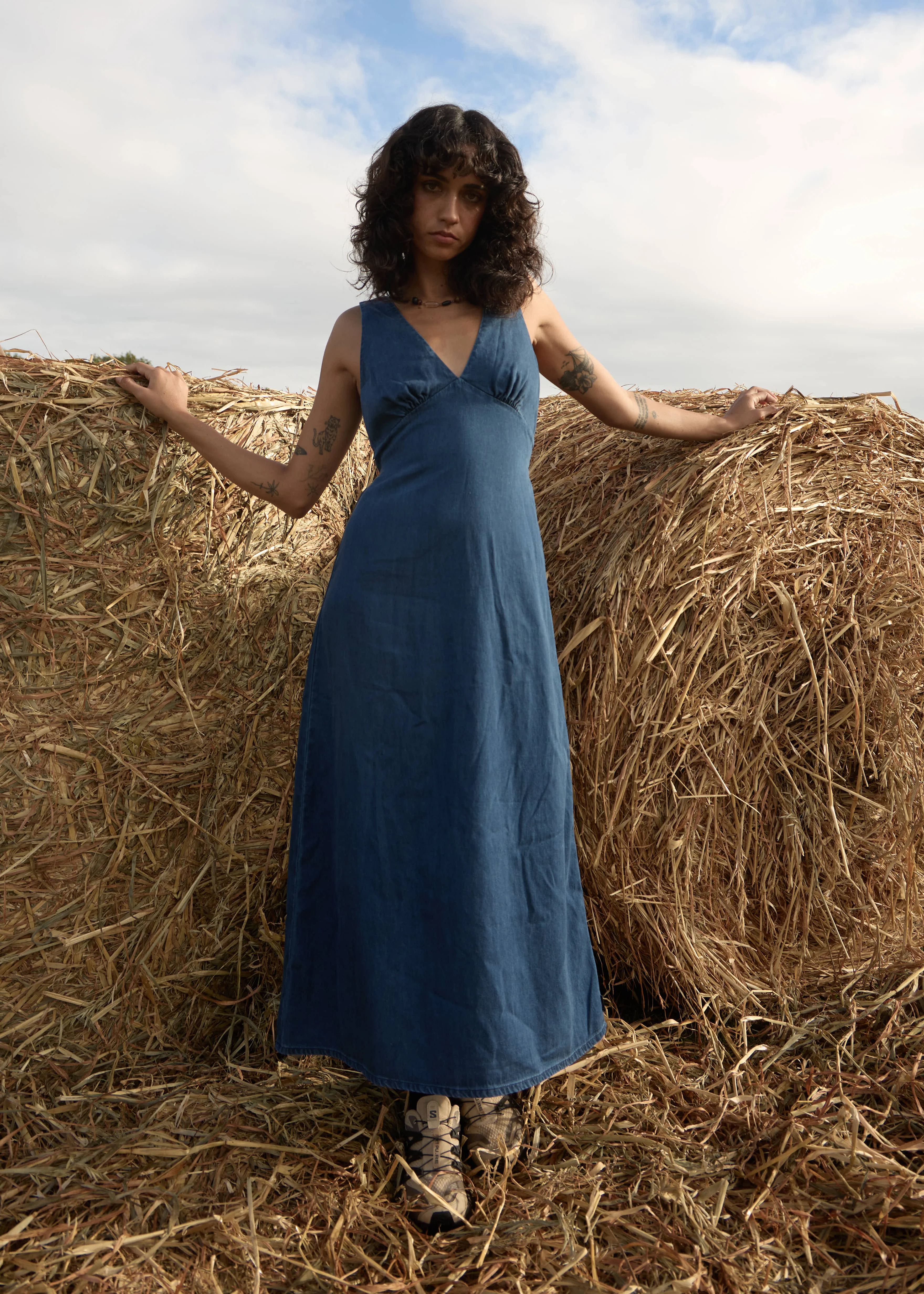 AFENDS Womens Palmer - Maxi Dress - Ink