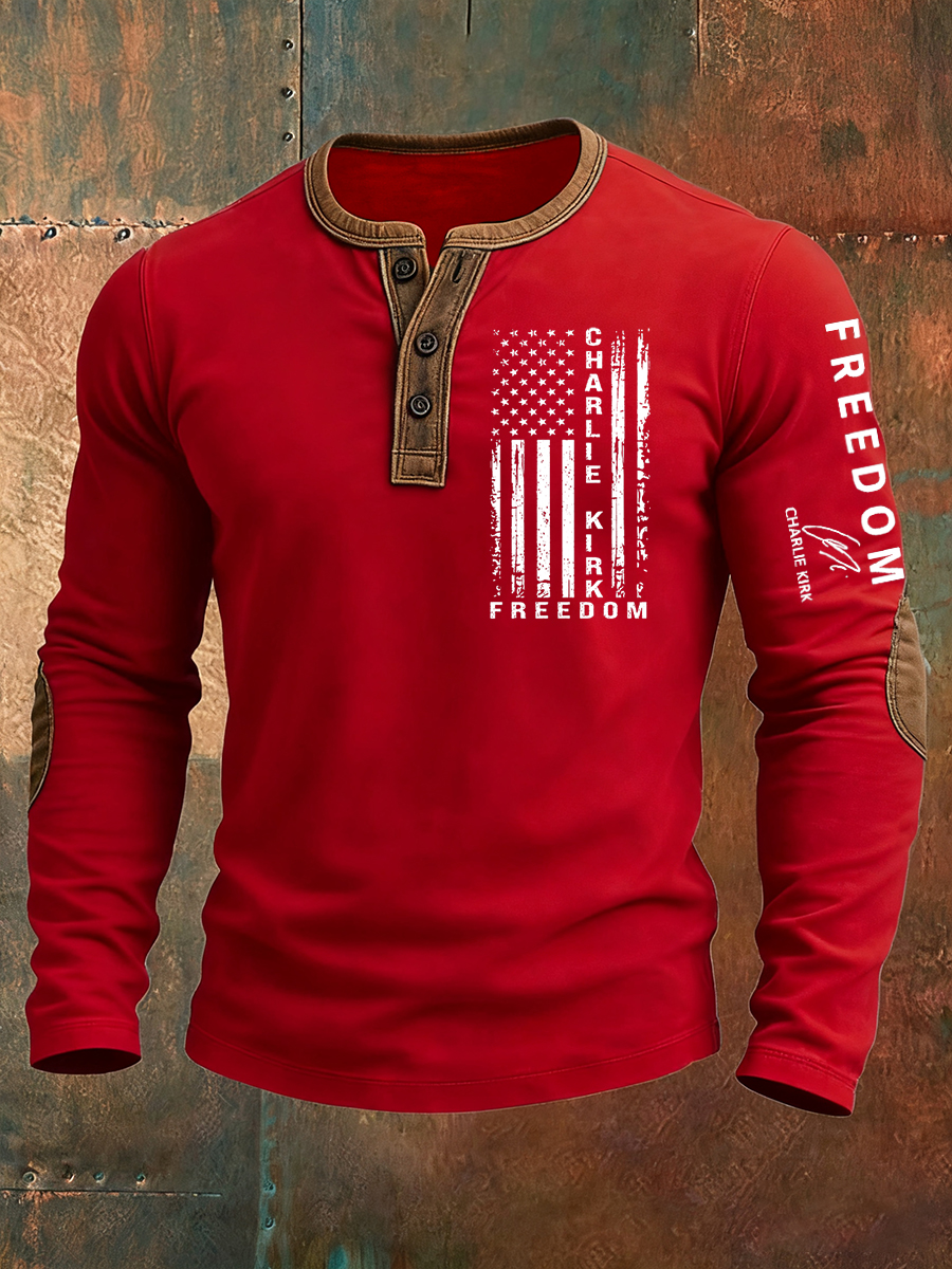 Men's Freedom Is Not Free R.I.P Charlie Kirk Baggy Long Sleeve Top