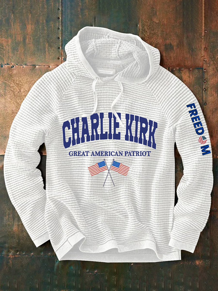 Men's Freedom Is Not Free R.I.P Charlie Kirk Printed Long-Sleeved Sweatshirt