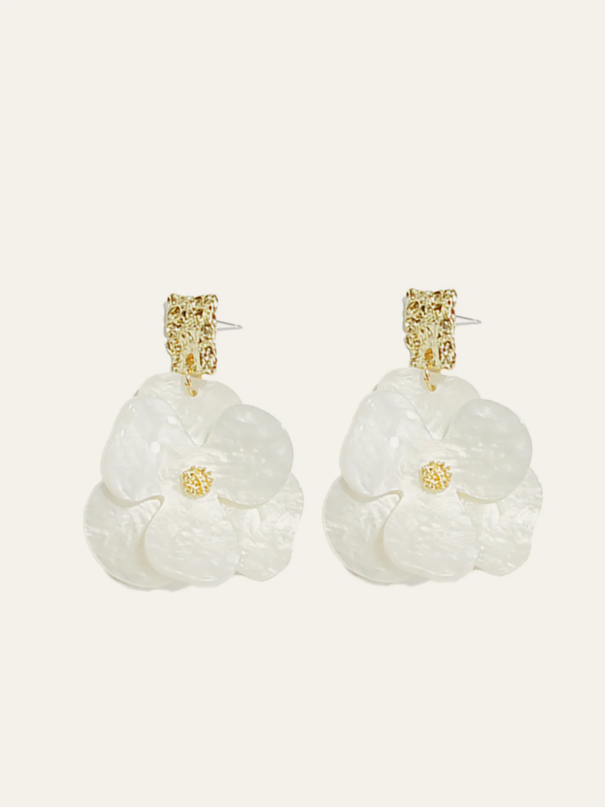 Golden Floral Dangle Earrings