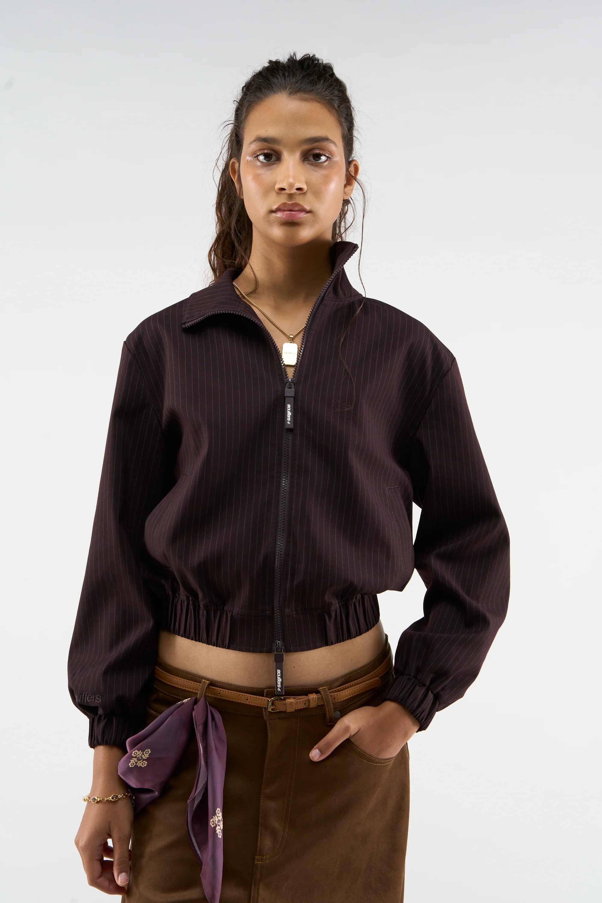 Nautica Burgundy Pinstripe Jacket