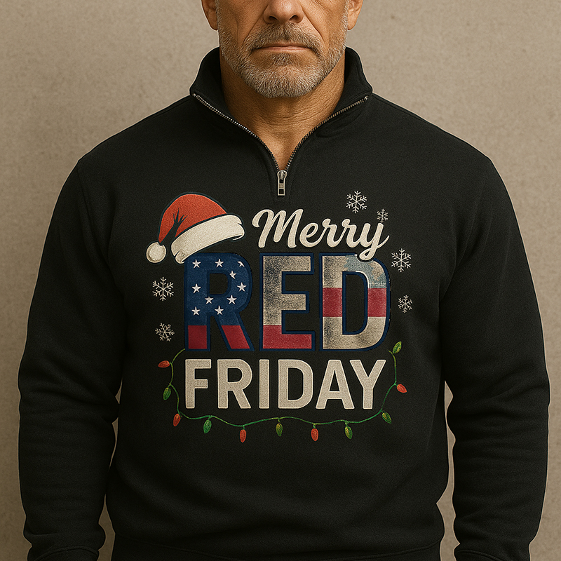 Men's Red Friday Art Print Zip-Up Sweatshirt