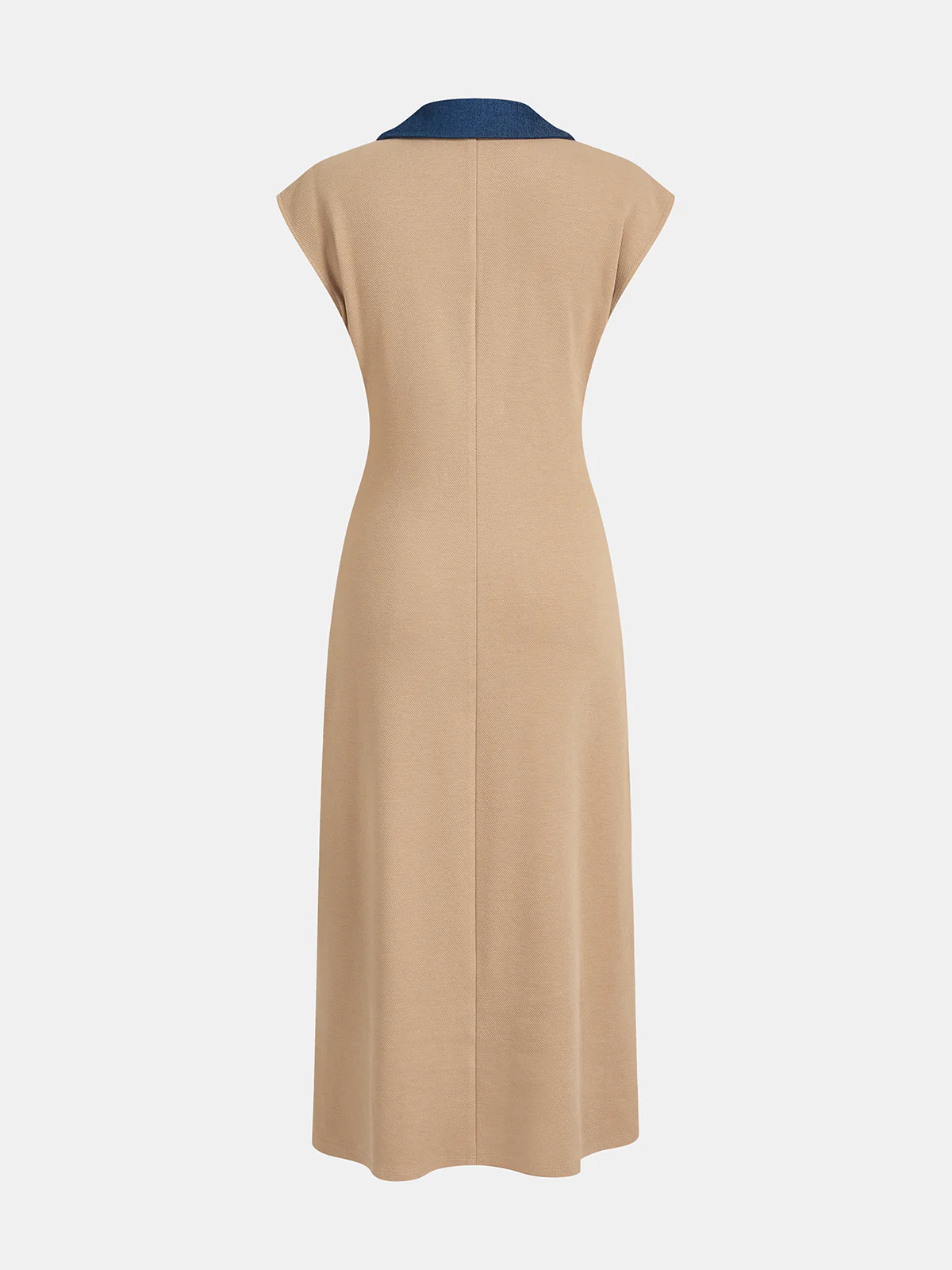 Denim Collar Sleeveless Maxi Dress