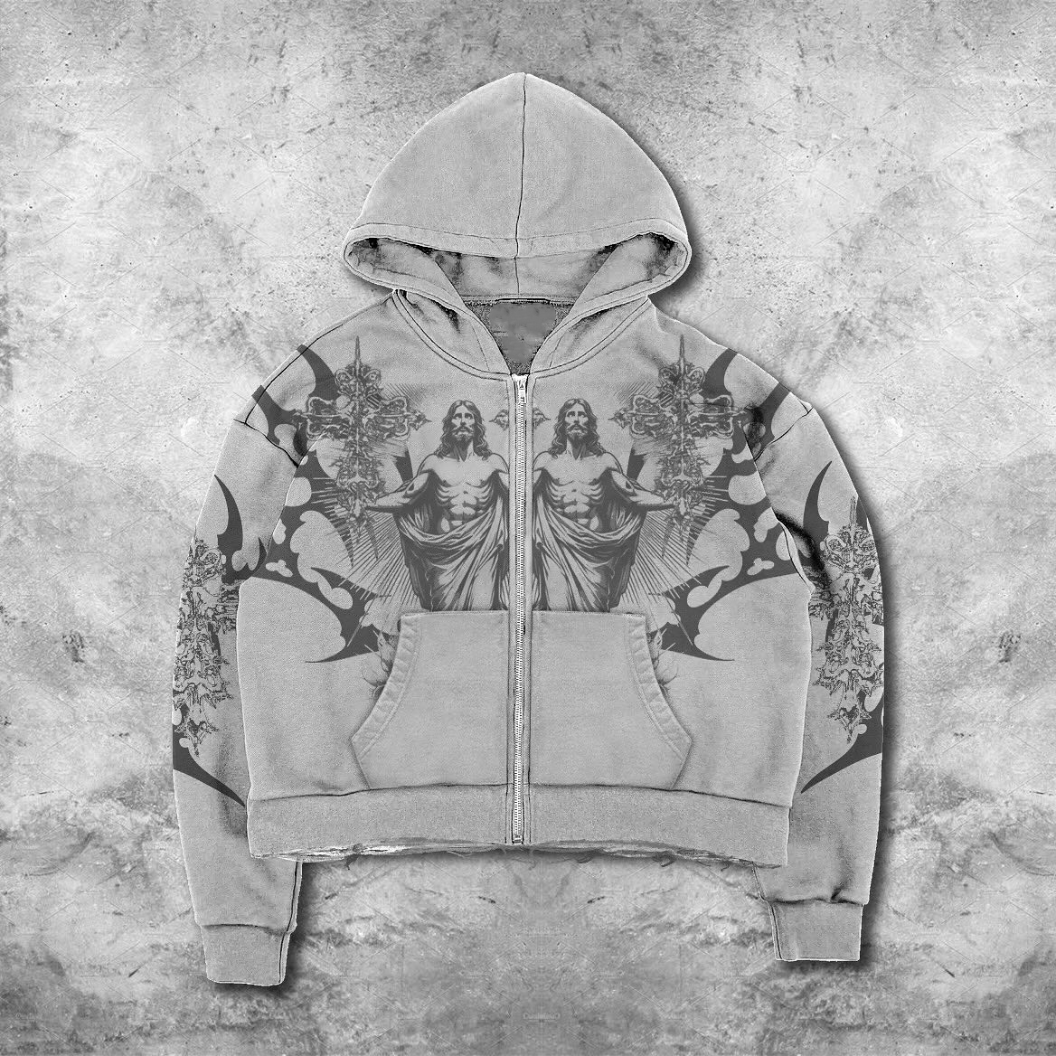 Jesus Casual Streetwear Zip-Up Hoodie