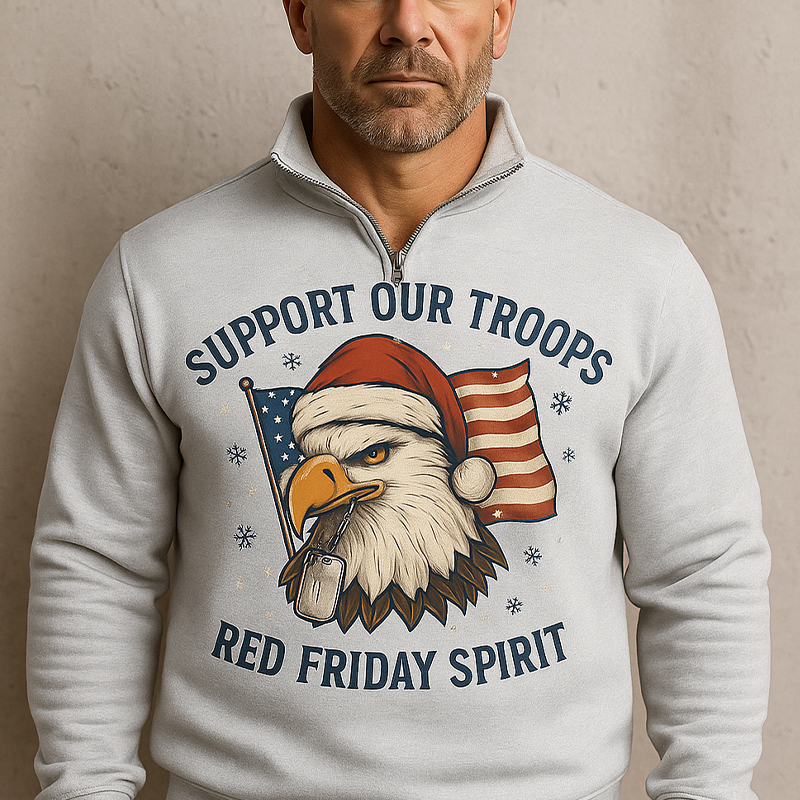 Men's Red Friday Art Print Zip-Up Sweatshirt