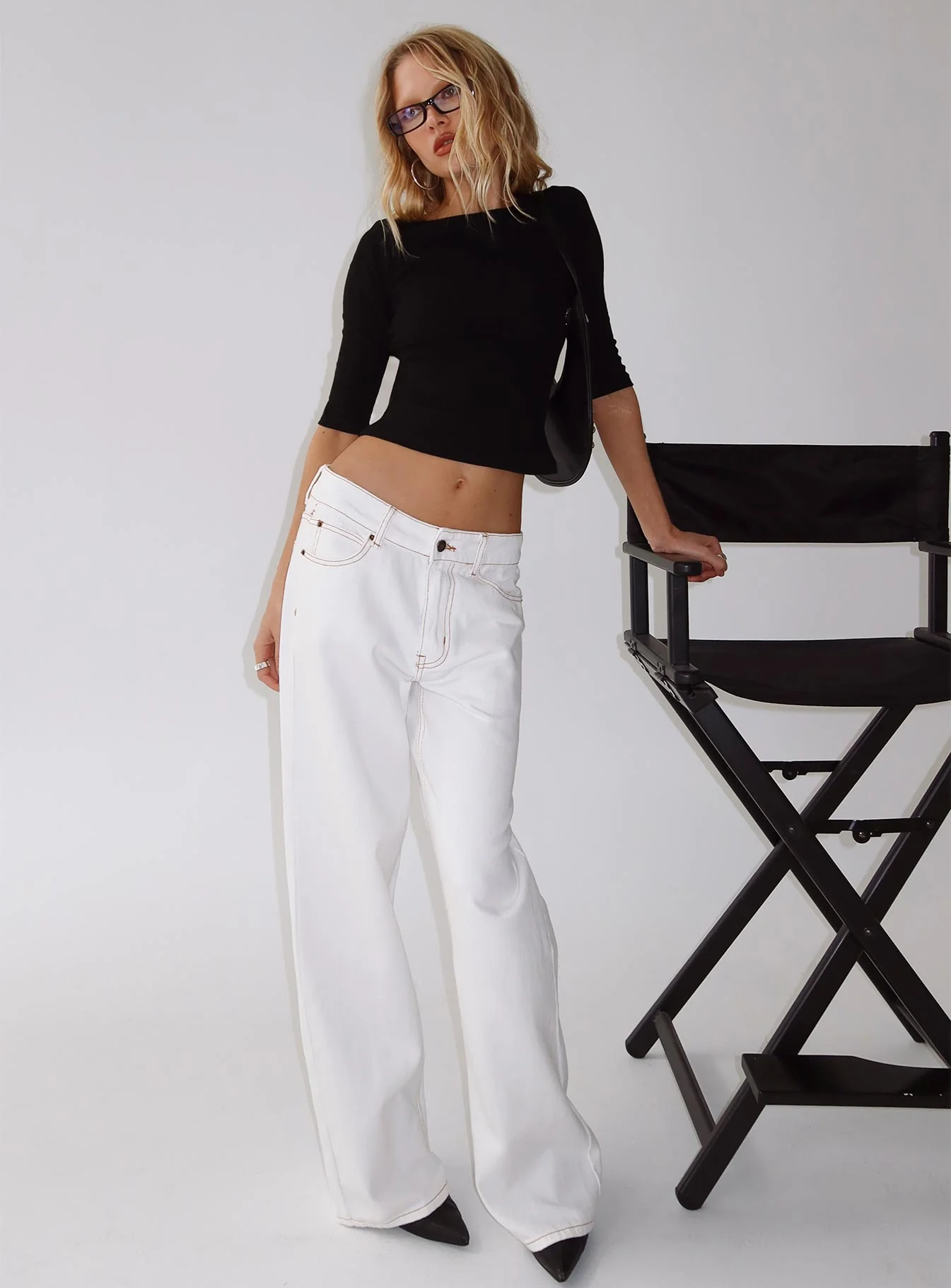 Top Model Low Rise Straight Leg Jeans Porcelain