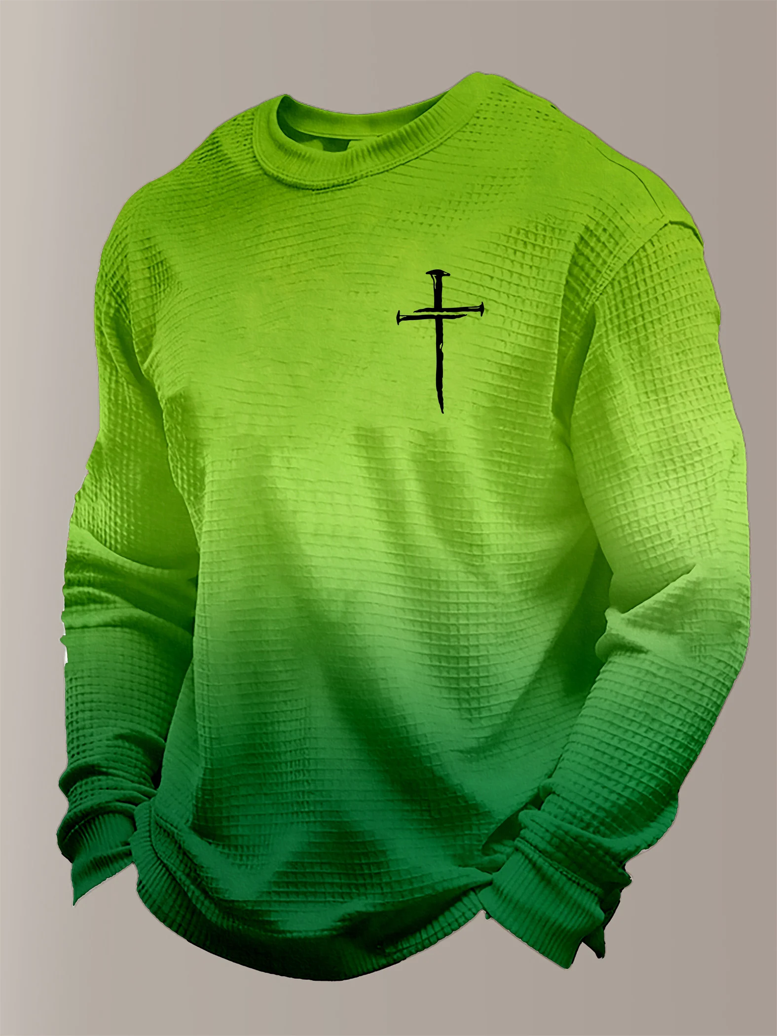 Men's Faith Waffle Fabric Long-Sleeve T-Shirt