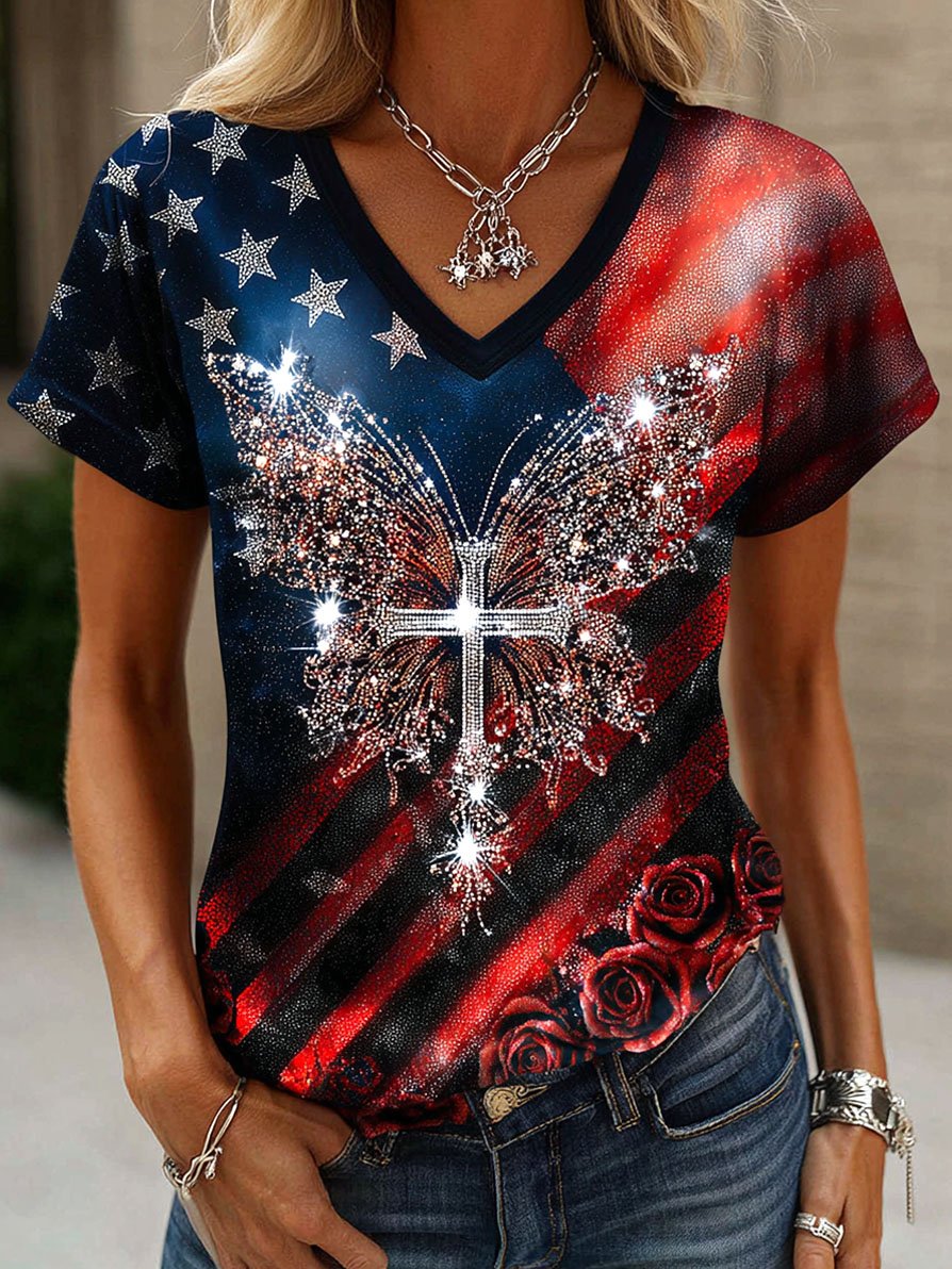 Women's Vintage Faith American Founding 250th Anniversary Short-Sleeved T-Shirt