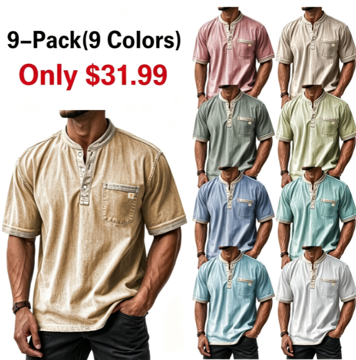 RuggedCraft™ Heavyweight Washed Henley Shirt