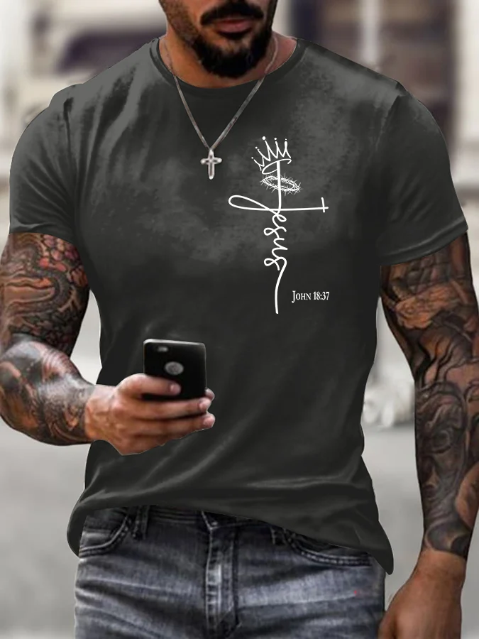 Men'S Casual Easter Print Short-Sleeved T-Shirt