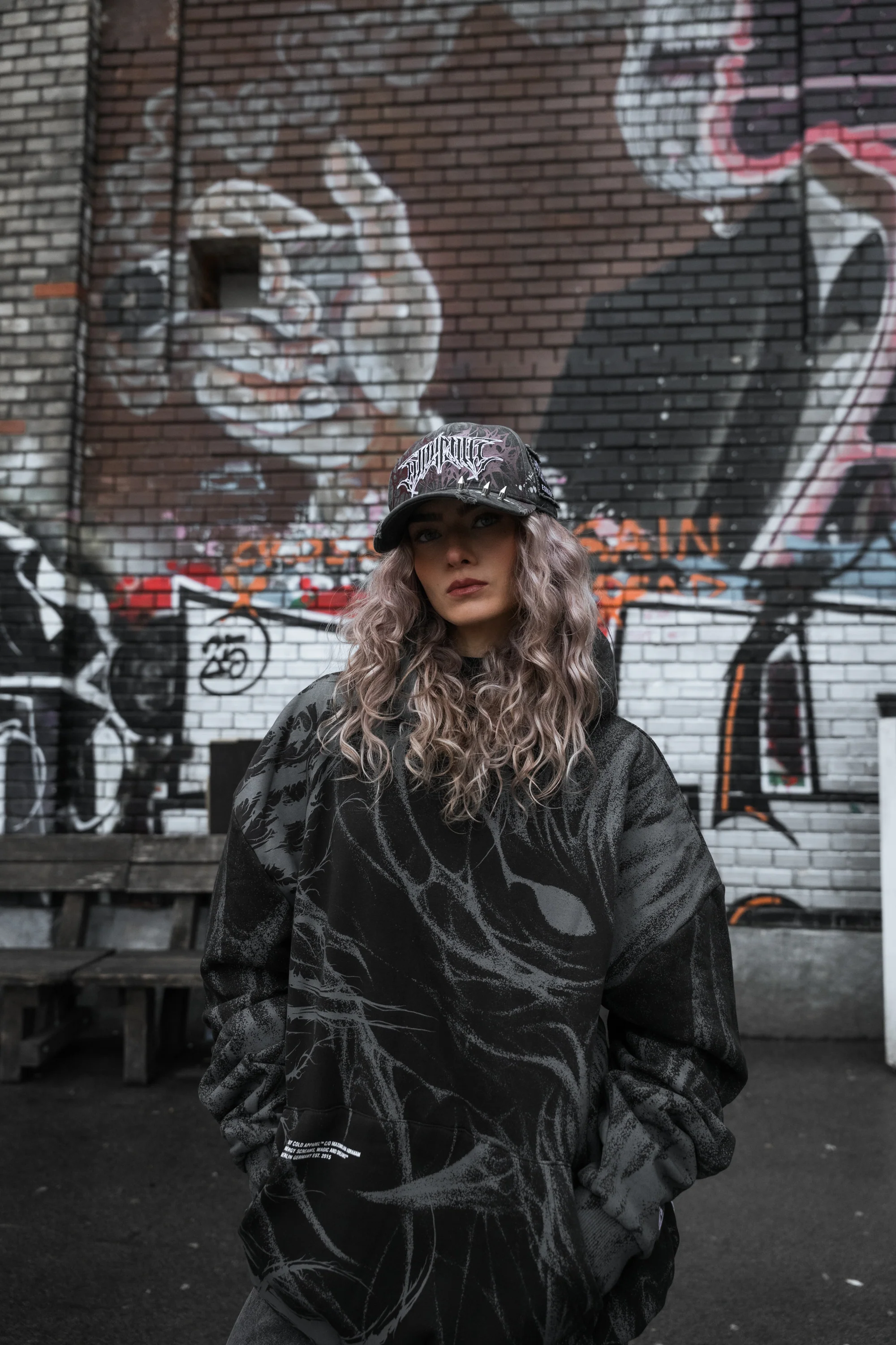 Bloodmoon (dark grey) - Heavy Oversized Hoodie (400GSM)