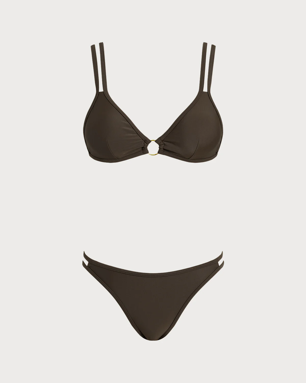 Coffee Triangle O-Ring Bikini Set