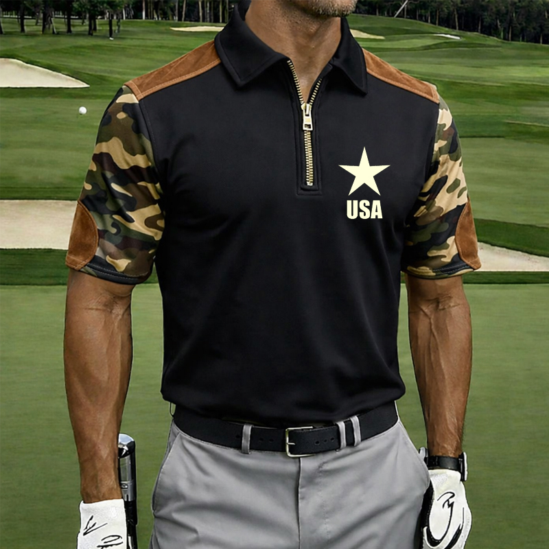 US 250th Anniversary Print Men's Polo Shirt