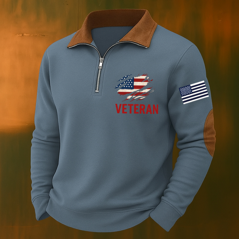 Men's Veteran Casual Zipper Sweatshirt