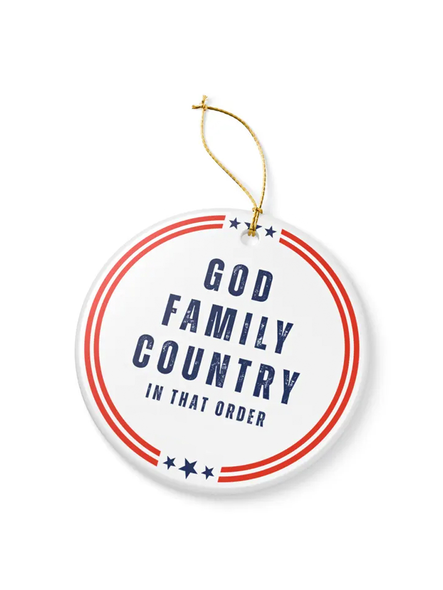God Family Country In That Order Printed  Acrylic Decorative Ornament