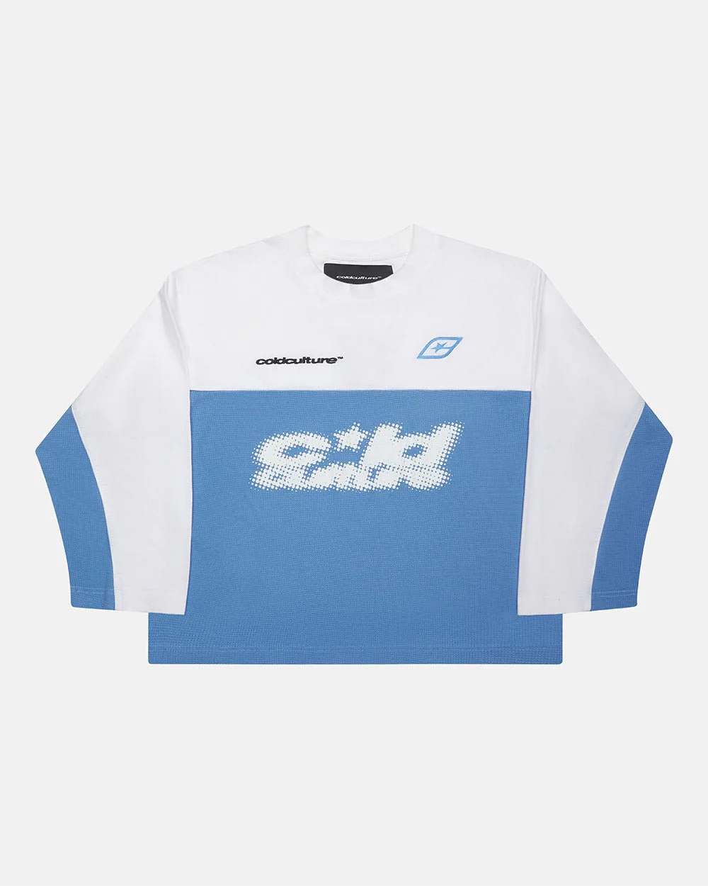 BICOLOR WAFFLE LONGSLEEVE BLUE & WHITE
