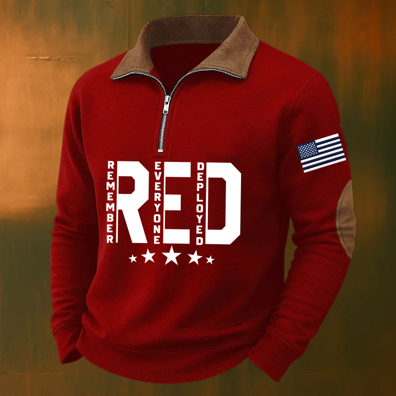 Men's Red Friday Veteran Casual Zipper Sweatshirt