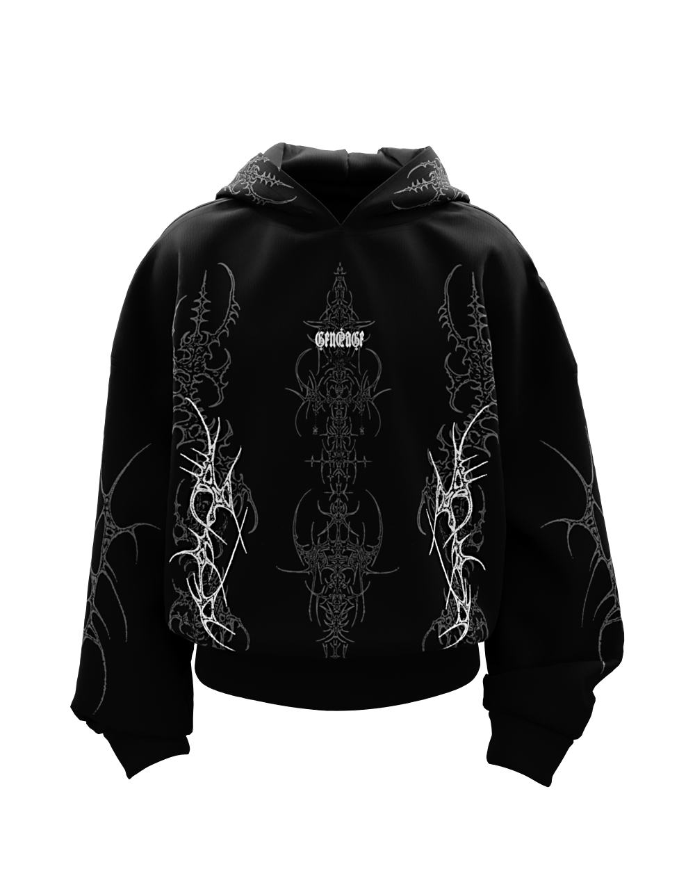 Arcane Black Boxy Oversized Hoodie