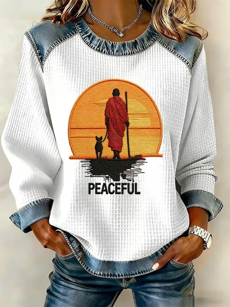 Women's Walk For Peace Print Sweatshirt
