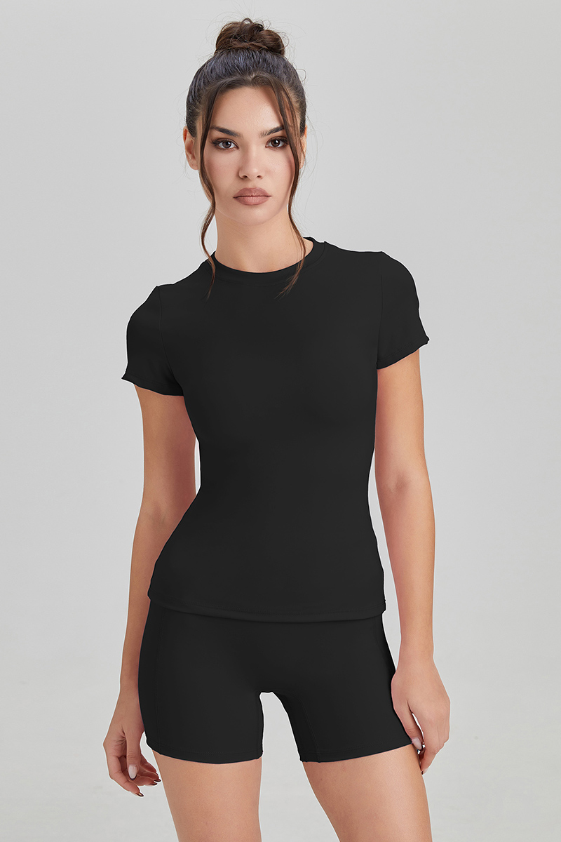 KatchMe Seamless Breathable Short Sleeve Top & High Waist Shorts Co-ord