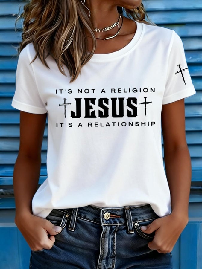 Women's Jesus Printed T-Shirt