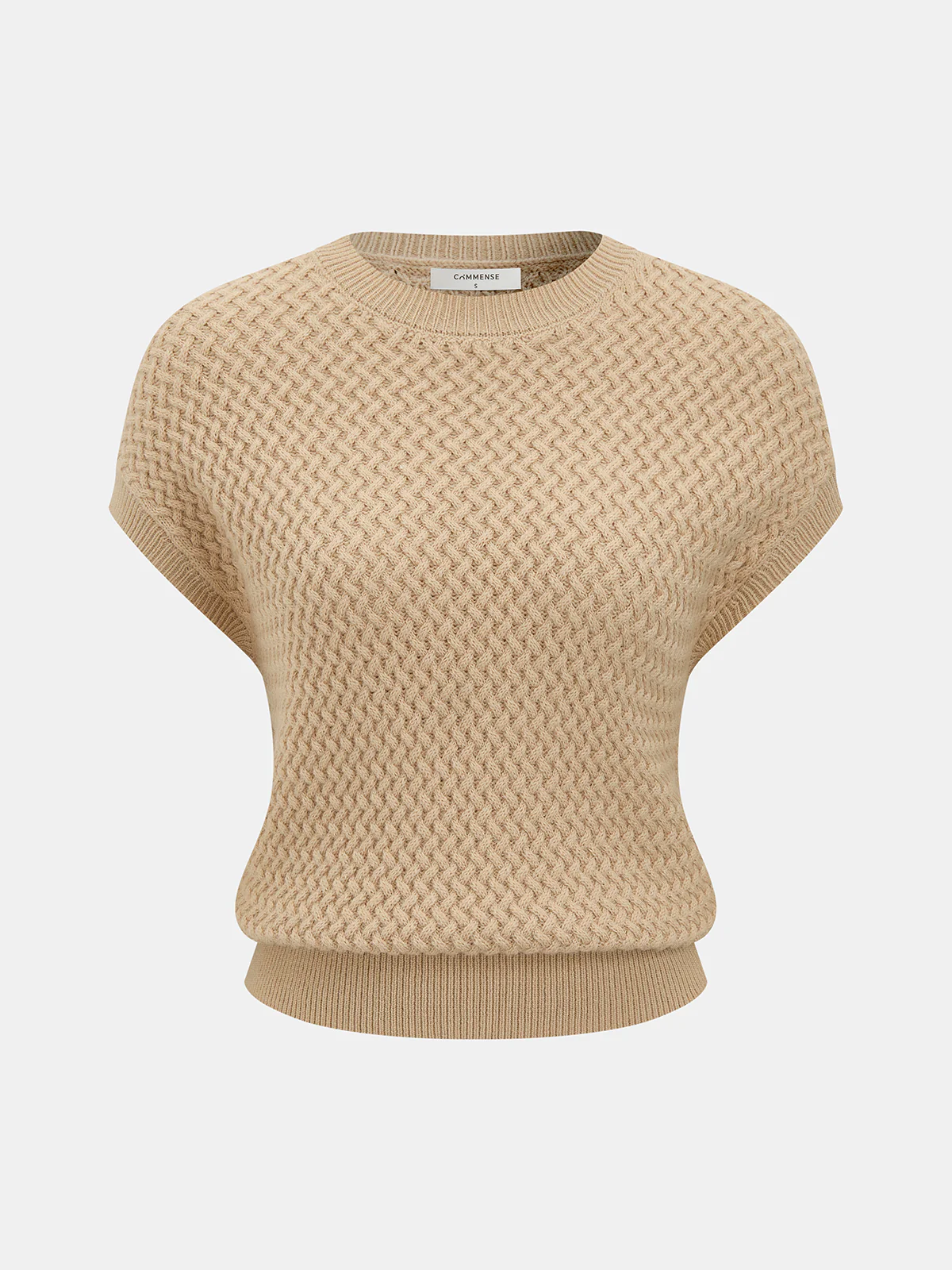 Wool Blend Textured Knit Top & Midi Skirt Set