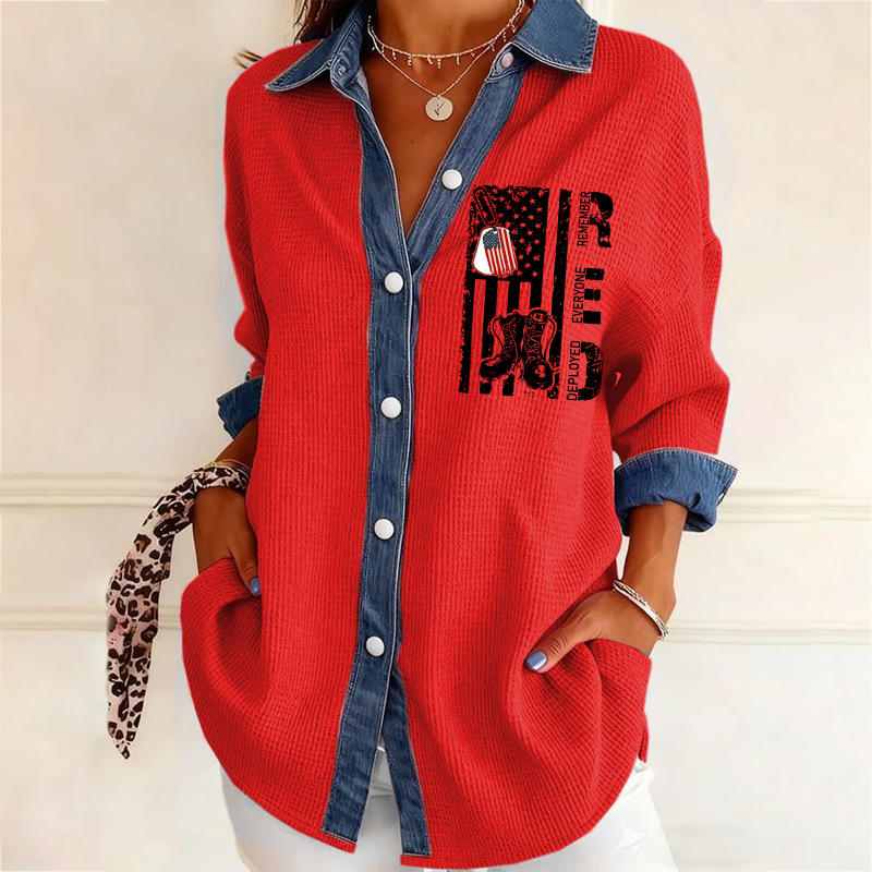 Women's Red Friday Printed Casual Shirt