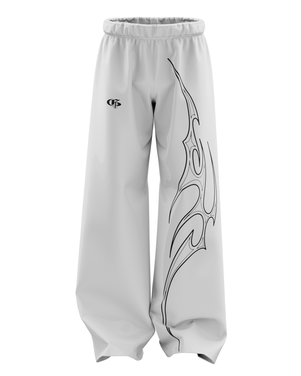 Iconis White Unisex Straight Fit Baggy Pants